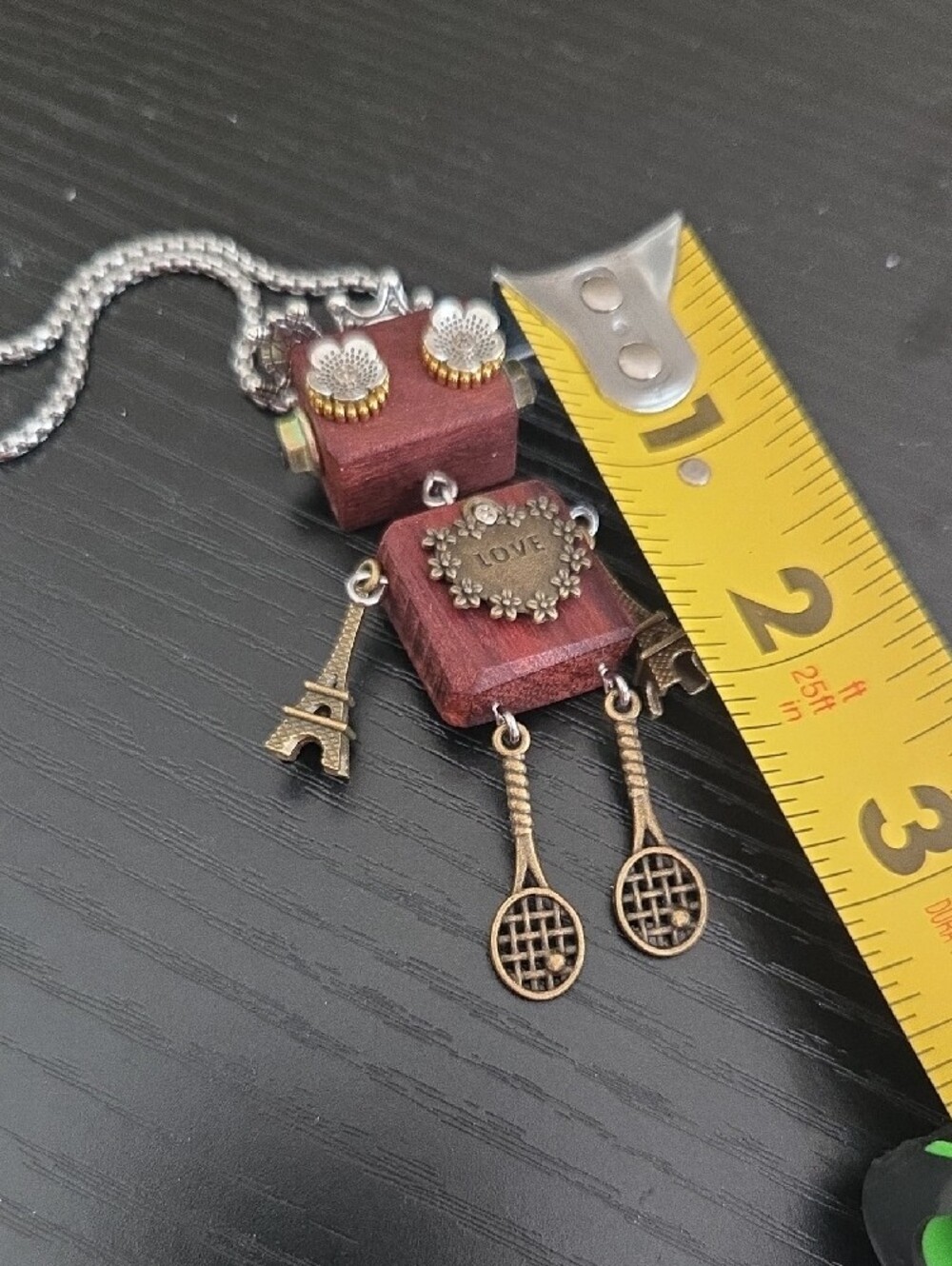 NWOT Steampunk "Love"  Robot Pendant Necklace - Picture 8 of 8